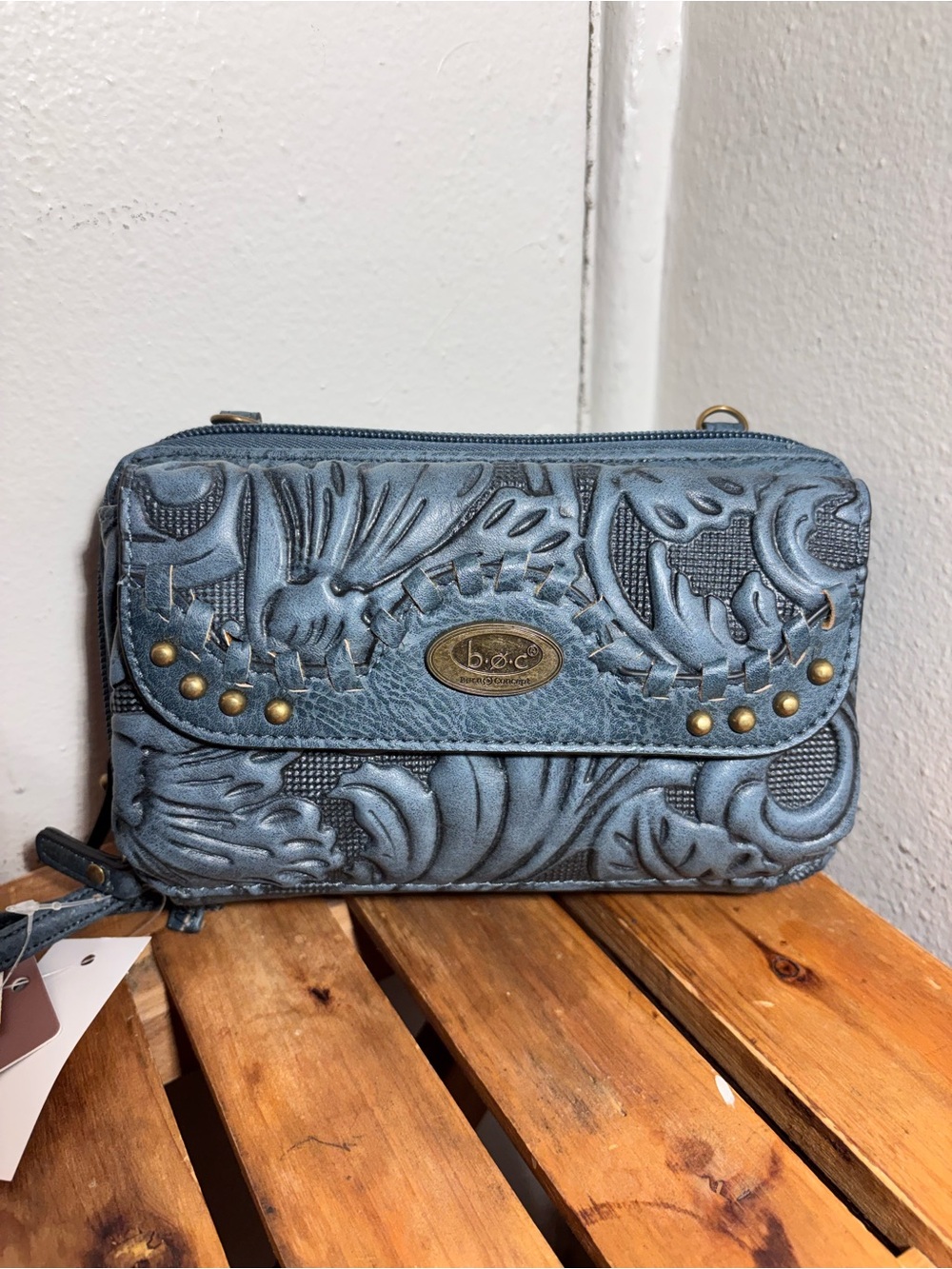 b.o.c. Embossed Crossbody Clutch Bag NWT